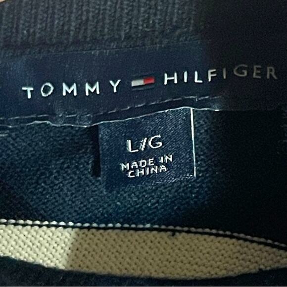 Tommy Hilfiger Turtleneck Sweater Navy White Stripe Large - Picture 4 of 6